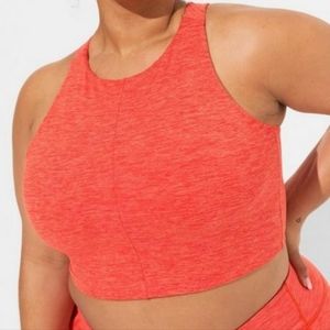 Torrid Orange Jersey & Mesh High Neck Racerback Sports Bra Top Size 4X N…
